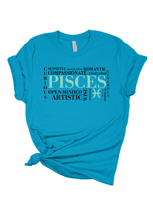 Pisces Zodiac Tee – Curious, Sensitive, Artistic