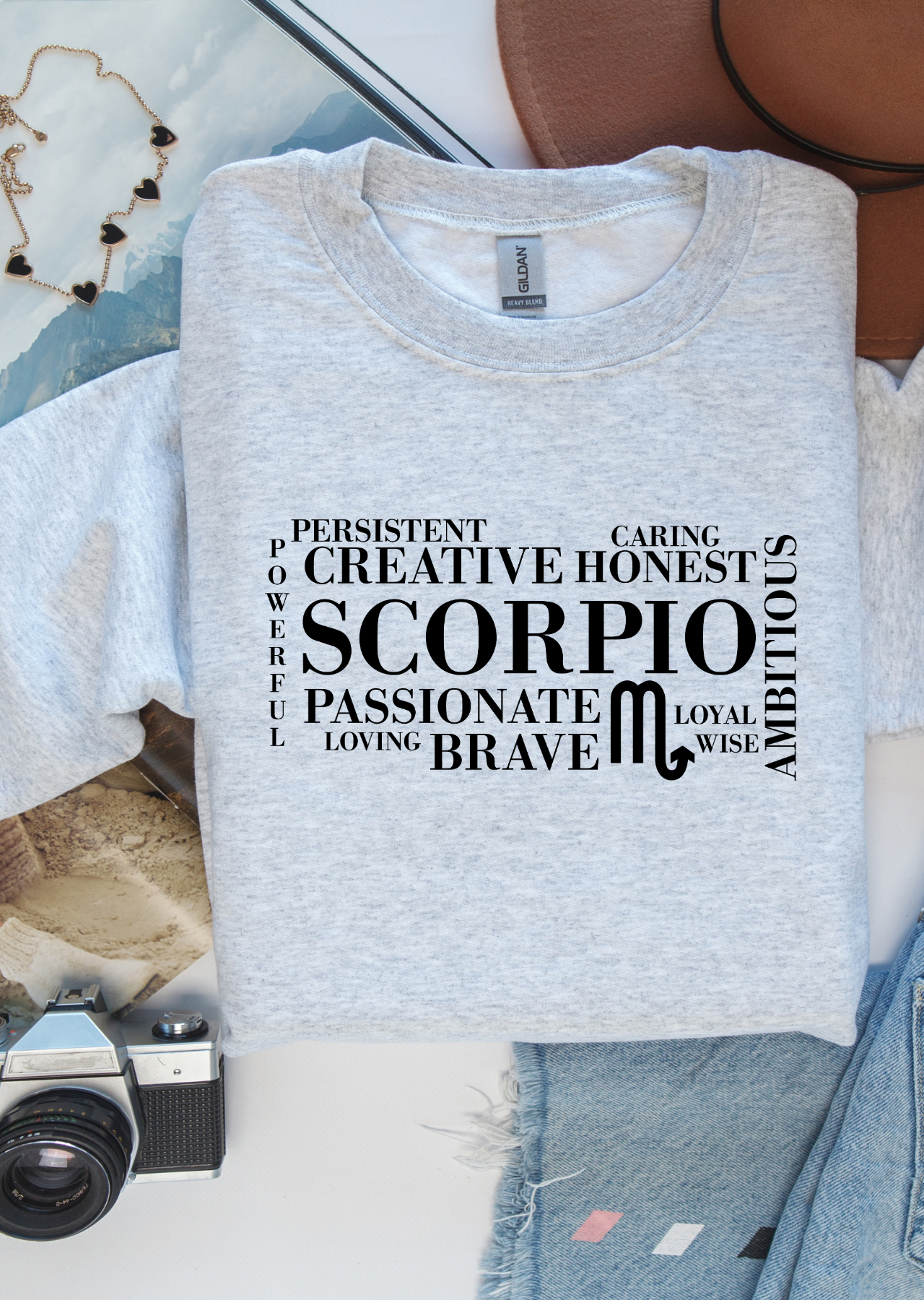 Scorpio Zodiac Tee – Creative, Passionate, Brave