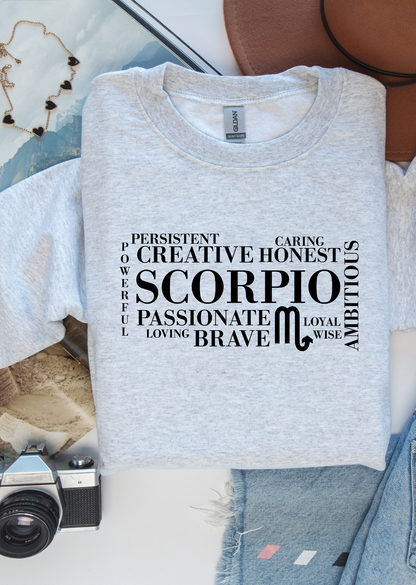 Scorpio Zodiac Tee – Creative, Passionate, Brave