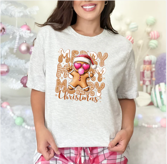 Merry Christmas Gingerbread Graphic Tee
