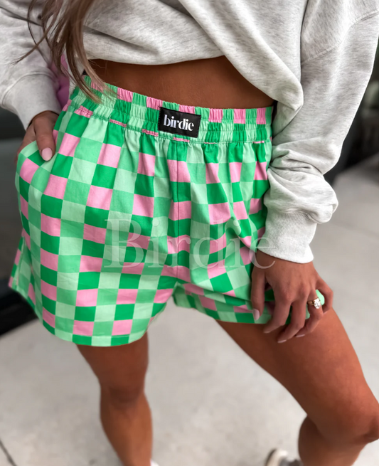 Pink and Green Checker Boxer Shorts