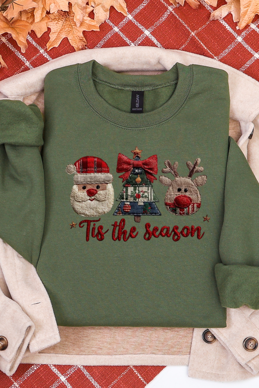 Tis The Season Faux Yarn Sweatshirt