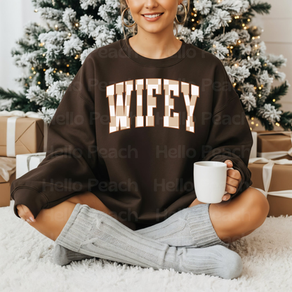 Wifey Checkers Tee Or Sweatshirt