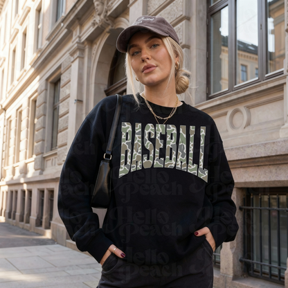 Camo Baseball Tee or Sweatrshit