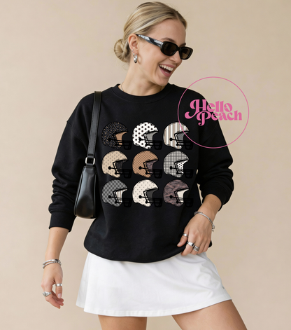 Cute Football Helmets Crewneck