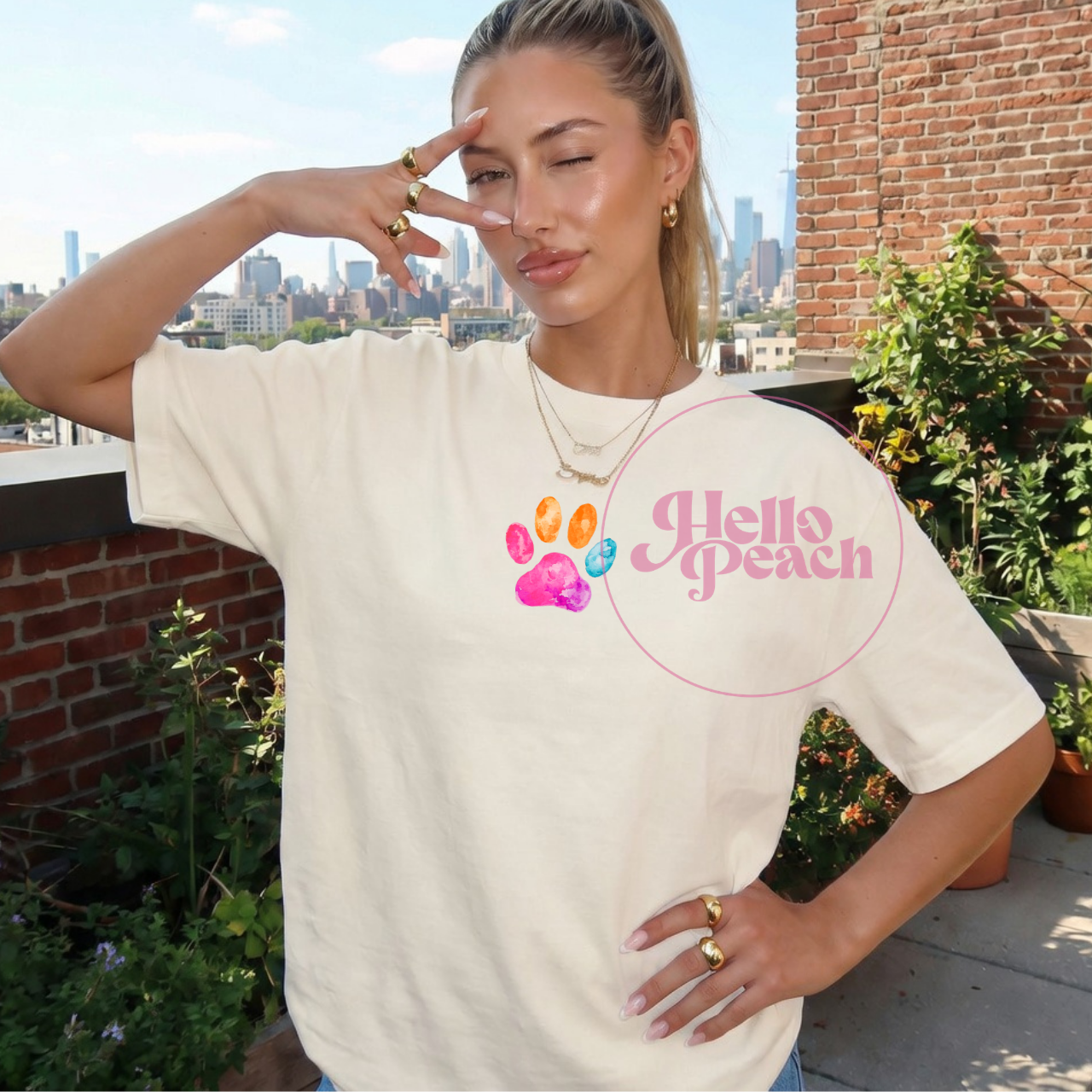 Small Paw Watercolor Tee