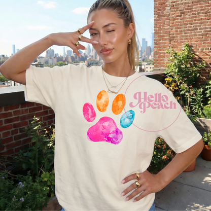 Large Paw Watercolor Tee