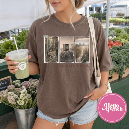 He's Hunting Scene Tee