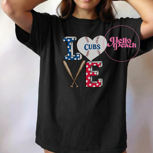 Love Chicago Baseball Tee