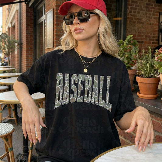 Camo Baseball Tee or Sweatrshit