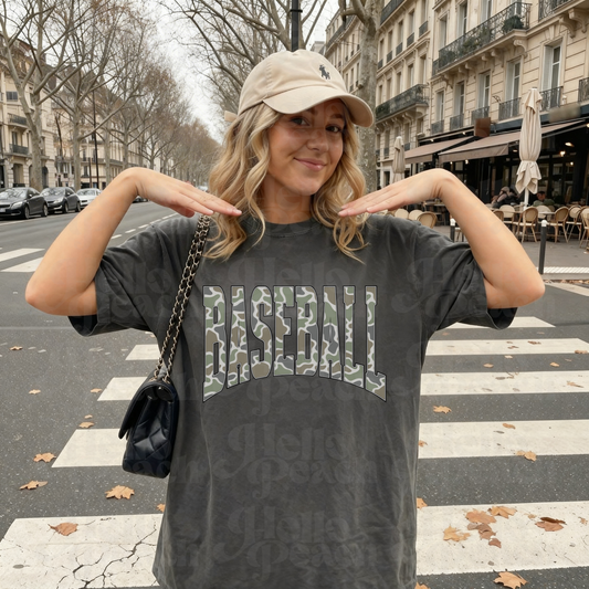 Camo Baseball Tee or Sweatrshit
