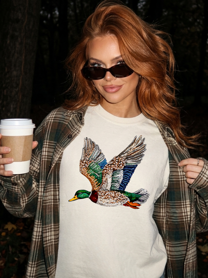 Faux Rhinestone Duck Tee