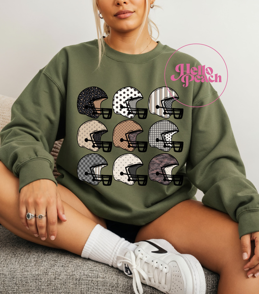 Cute Football Helmets Crewneck