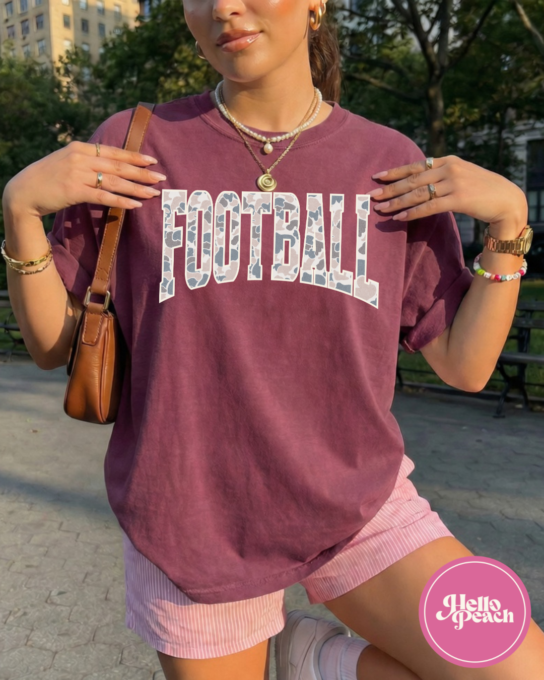 Light Duck Camo Football Tee