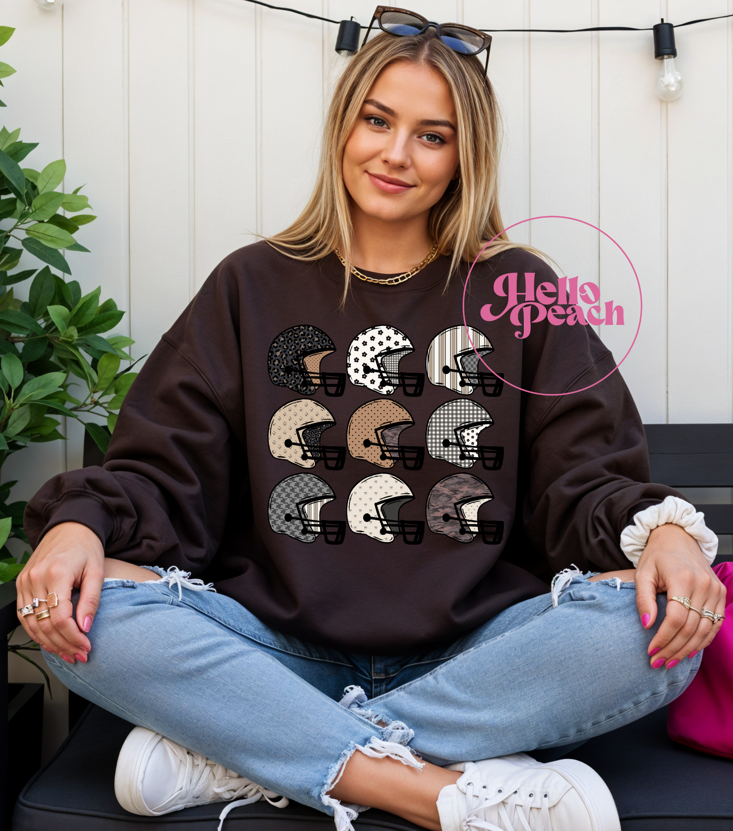 Cute Football Helmets Crewneck