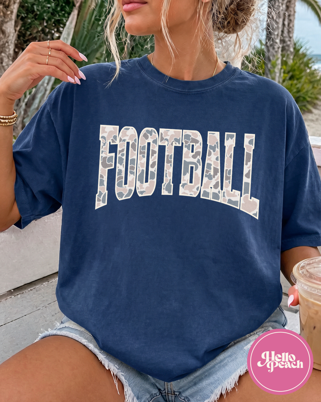 Light Duck Camo Football Tee