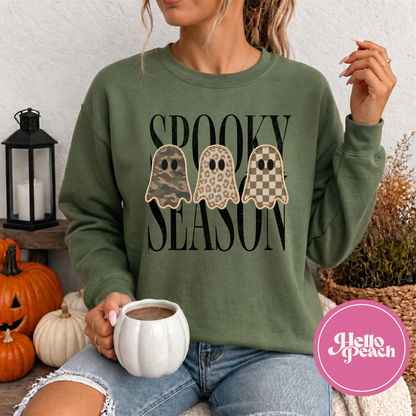 Spooky Season Patterned Ghosts Crewneck