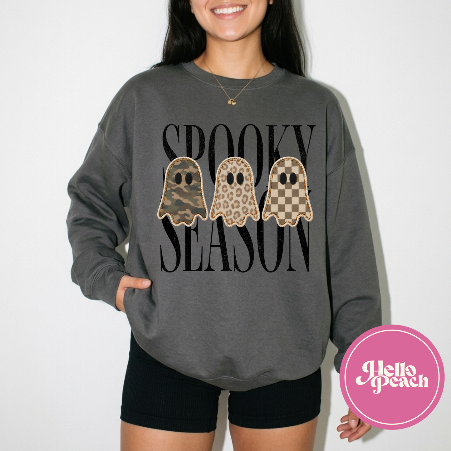 Spooky Season Patterned Ghosts Crewneck