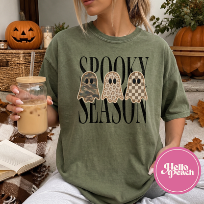 Spooky Season Patterned Ghosts Tee