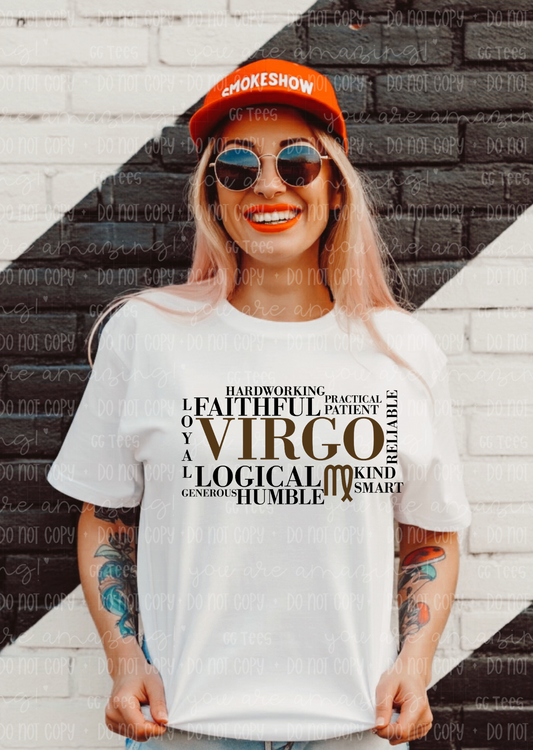 Virgo Zodiac Tee – Humble, Loyal, Hardworking