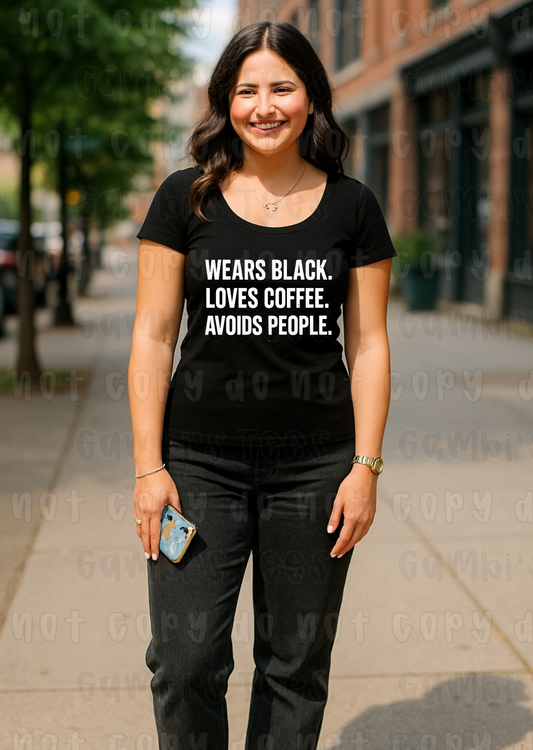 Wear Black Loves Coffee Tee