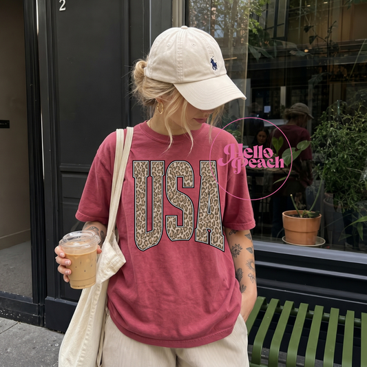 USA Leopard Tee