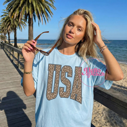 USA Leopard Tee