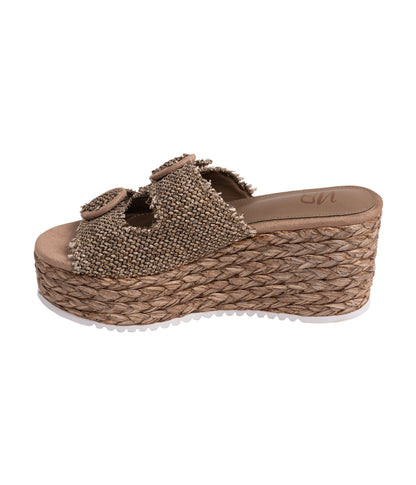 Eriwen Buckle Wedge in Taupe