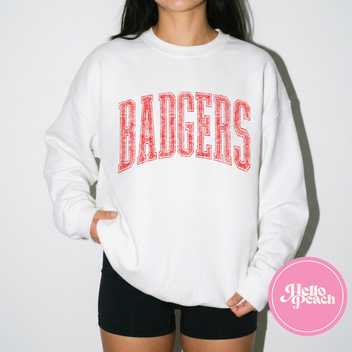 Distressed Badgers Crewneck