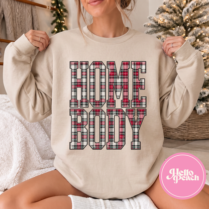 Red Plaid Homebody Crewneck