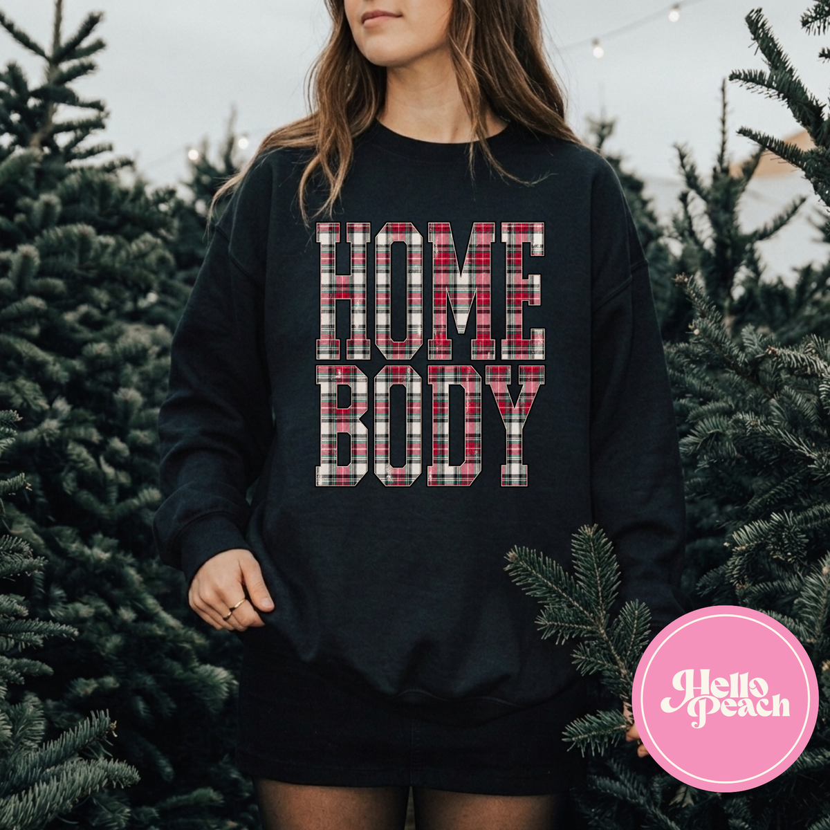 Red Plaid Homebody Crewneck