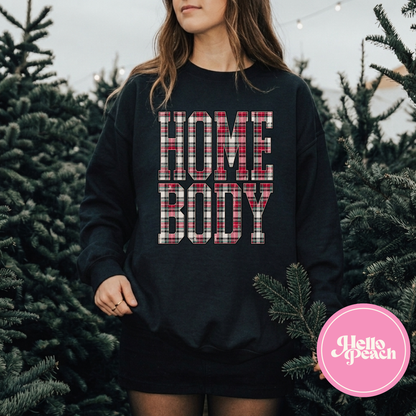 Red Plaid Homebody Crewneck