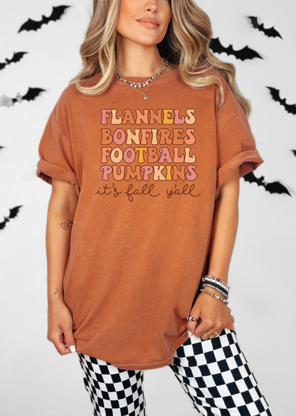 Bonfires, Flannels, Footballs Tee