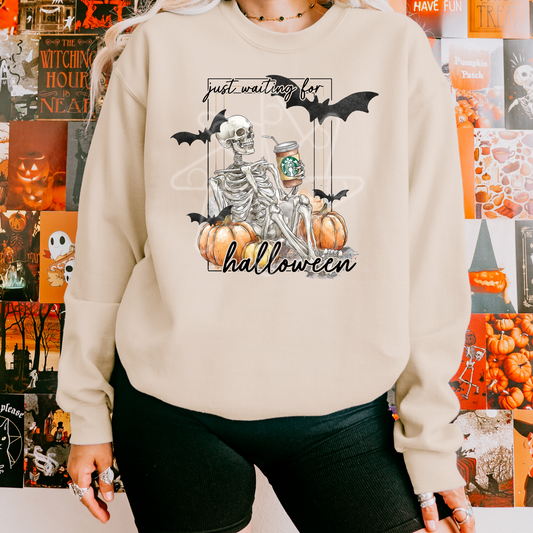 Just Over Here Waiting- Halloween Sweatshirt