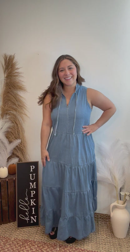 Perfect Choice Denim Maxi Dress