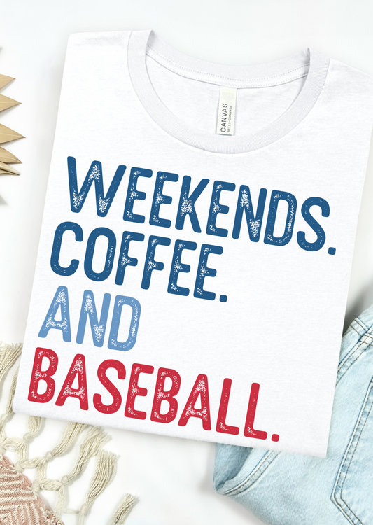 Weekends Coffee Baseball Bella Canvas T-Shirt